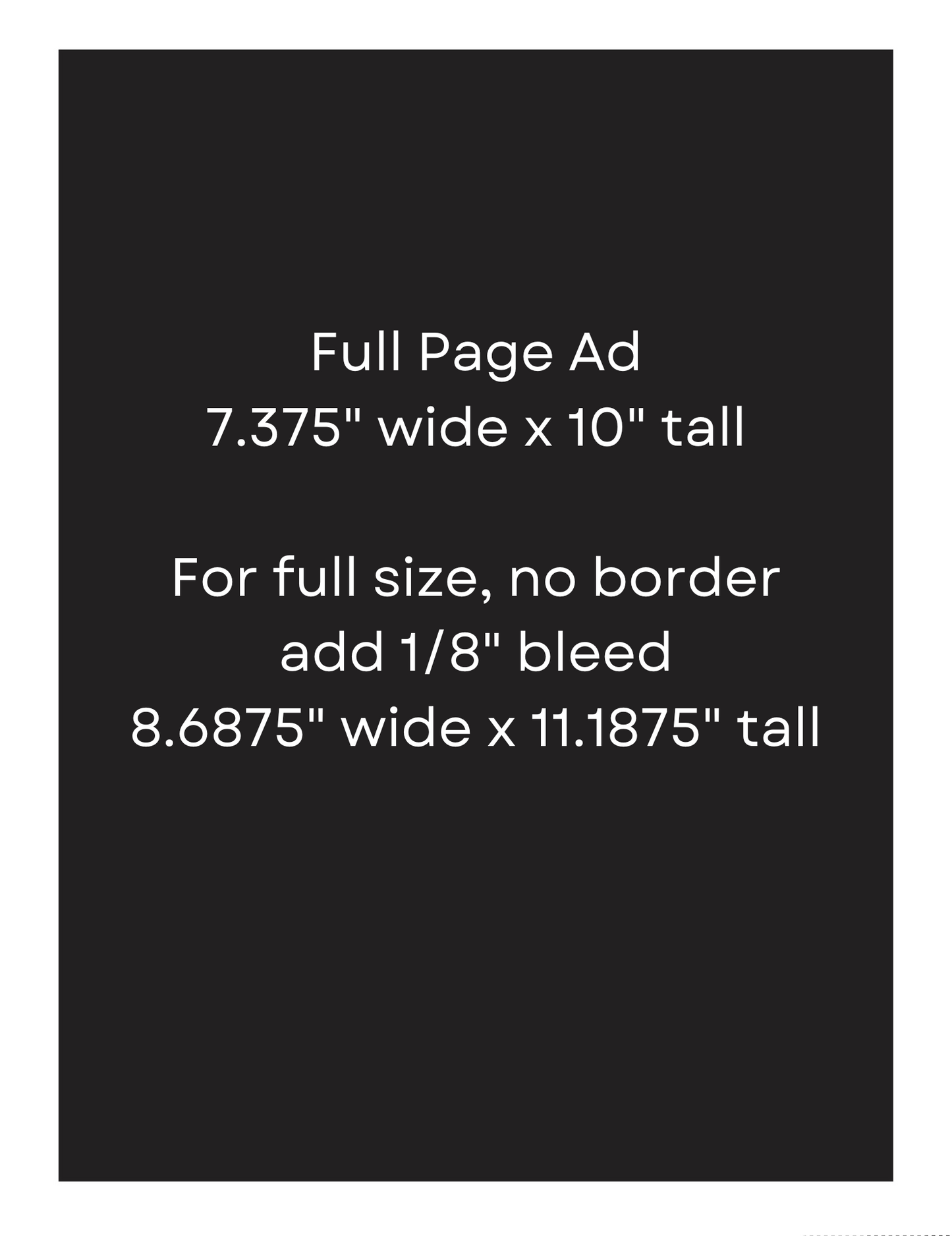 Full Page Ad in Show Program