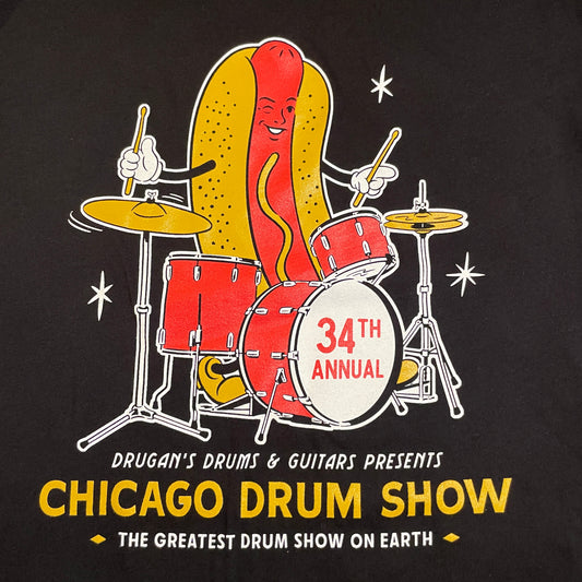 2025 Chicago Drum Show - Hot Dog Cartoon (Black)