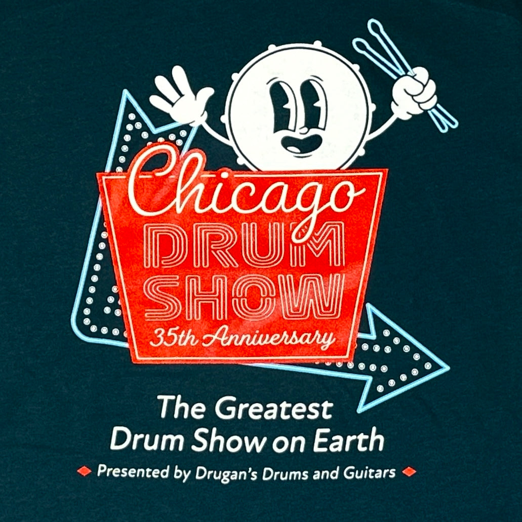 2026 Chicago Drum Show Shirt - 35th Anniversary Neon Sign (Atlantic)